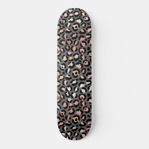 Skate Impressão Animal Manchas de Leopardo Preto Rosa An