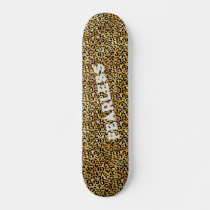 Skate Impressão Animal Selvagem Preta-Leopardo Preto E D