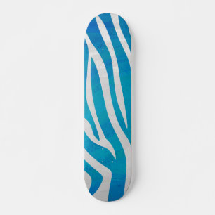 Skate Impressão azul e branco da zebra
