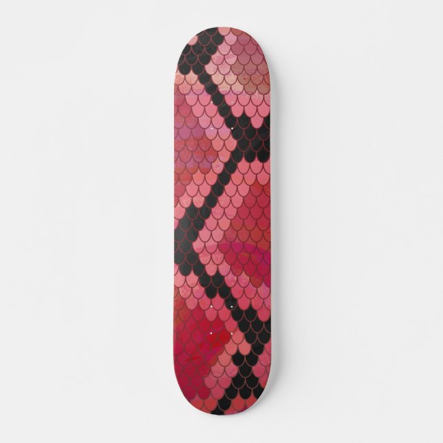 Skate Impressão de Cobra Preta e Vermelha (Frente)
