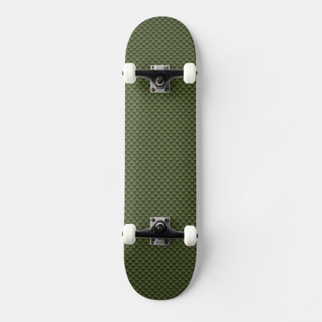 Skate Impressão de fibra de carbono verde do exército (Frente)