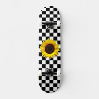 Skate Impressão de girassol e de preto-e-branco
