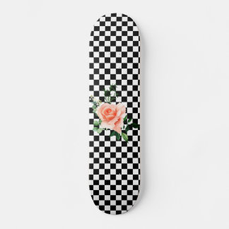 Skate Impressão de rosa e preto-e-branco com verificação
