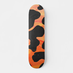 Skate Impressão de Vaca Preta e Laranja