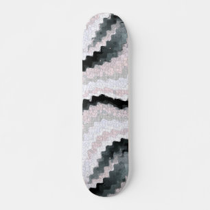 Skate Impressão de Wavy Rickrack Preto Branco