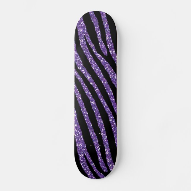 Skate Impressão elegante chique roxo da zebra (Frente)