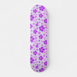 Skate Impressão Floral bonito Roxo e Rosa na Lavanda