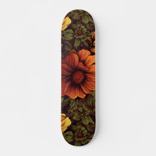 Skate Impressão Floral de Vintagem de Cor da Prureza