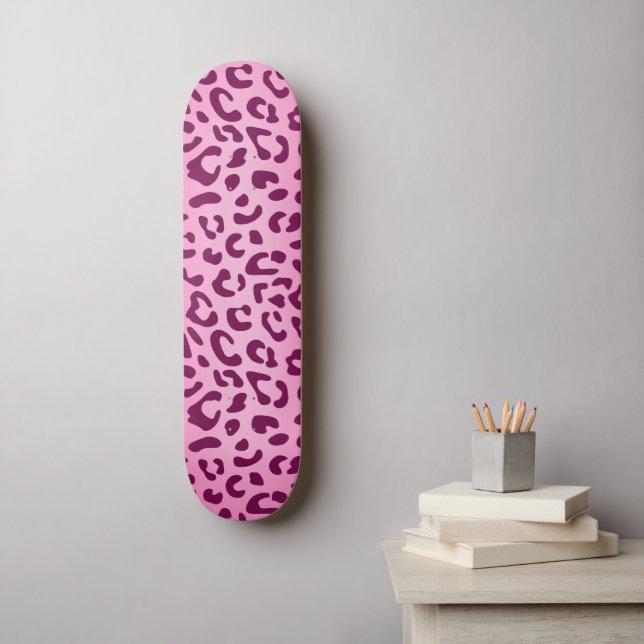 Skate Impressão Leopardo Rosa-na moda (Arte de parede)