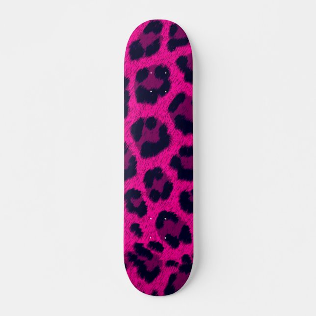 Skate Impressão Leopardo Rosa-Quente (Frente)