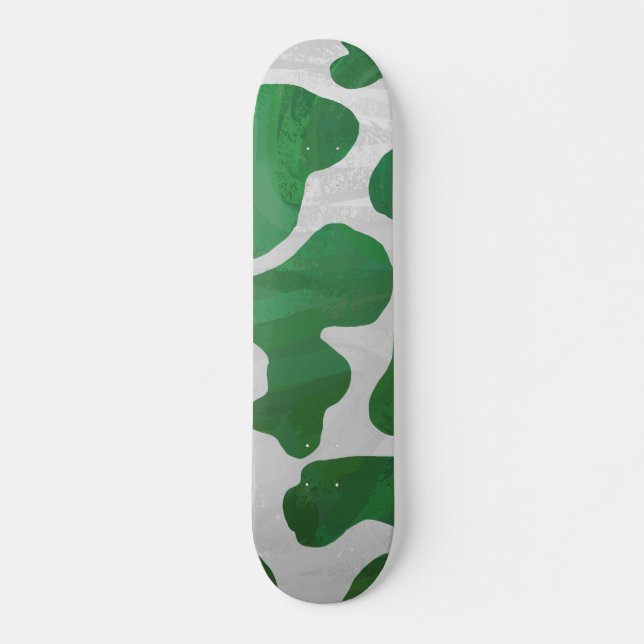 Skate Impressão Verde-Vaca e Branco (Frente)