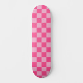 Skate Impressão Xadrez Rosa