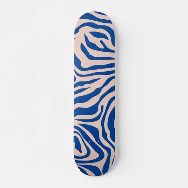 Skate Impressão Zebra Azul Zebra Stripe Impressão Animal (Frente)
