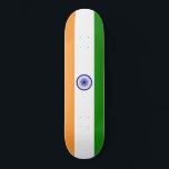 Skate Indian Flag (India) (South Asian Country) (Bharat)<br><div class="desc">This design features the national flag of India (officially known as the Republic of India), which is a country in South Asia. India is the most populous democracy in the world. India shares land borders with Pakistan to the west; China, Nepal and Bhutan to the north; and Bangladesh and Myanmar...</div>