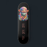 Skate *~* Iniciais de Neon Rainbow Troll AP89 da Placa F<br><div class="desc">(Pesquise o código AP89 para itens de Troll e AP88 para itens de tema medieval ) Transferência fácil para outros produtos Zazzle. Skateboard de fundo BLACK. O brilhante Neon Rainbow colorido apenas pop as imagens e LETRAS do TROLL. Personalize / Personalize suas INICIAIS / MONOGRAM. Cuta engraçada e engraçada Troll...</div>