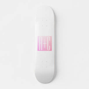 Skate Iniciais do Casal Graduação Rosa Sutil