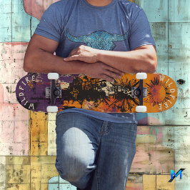Skate Inspirado no Halloween & Ousado Grafite de Explosã