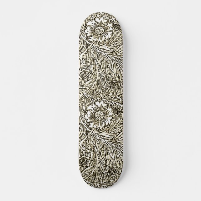Skate Intrair Design floral em castanho e branco (Frente)