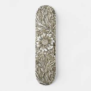 Skate Intrair Design floral em castanho e branco