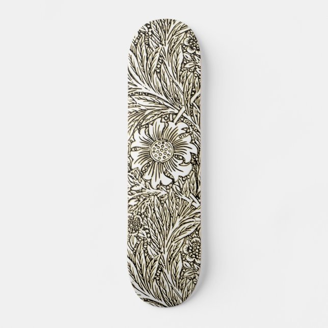 Skate Intrair Design floral em castanho e branco (Frente)
