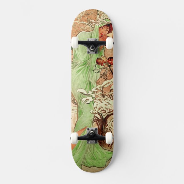 Skate Inverno Em Uma Cape Verde por Alphonse Mucha (Frente)