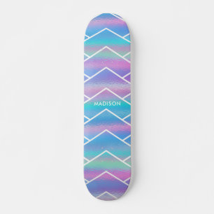 Skate Iridescente Moderna Girly Pink Blue Personalizado
