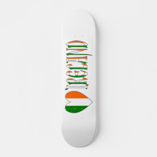 Skate Irish Flag Heart & Word Ireland (Frente)