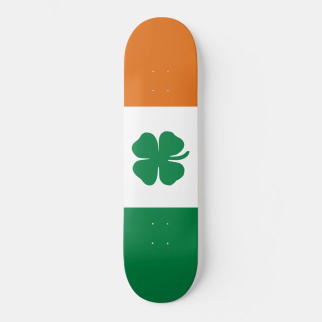 Skate Irish Flag Patriotic Ireland Flag Four Leaf Clover (Frente)