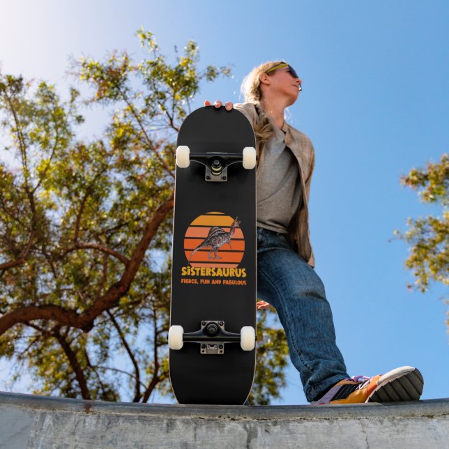Skate Irmãs Engraçadas Dinossauro Irmã Humor Design (Ao ar livre 1)