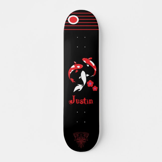 skate japonês Samurai com nome (Frente)