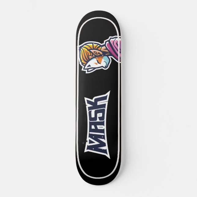 skate japonês, skate japonês preto. (Frente)