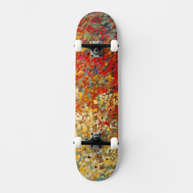 Skate Jardim Brilhante Mural de Primavera Wildflower (Frente)