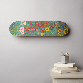 Skate Jardim de Fazenda de Gustav Klimt com girassóis