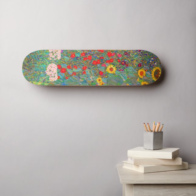 Skate Jardim de Fazenda de Gustav Klimt com girassóis (Arte de parede (Horz))
