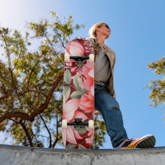 Skate Jardim de Flores Botânicas Antigas em Flor