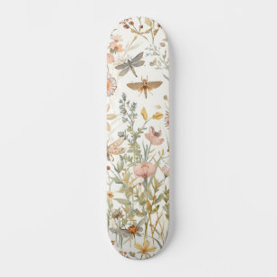 Skate Jardim de Flores Silvestres Borboletas Botânicas F