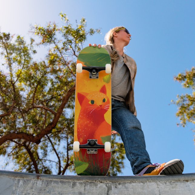 Skate Jardim de Flores Silvestres de Gato Vermelho Capri (Ao ar livre 1)