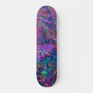 Skate Jardim de Folhagem Abstrata com Cores do Arco-íris