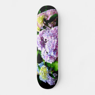 Skate Jardim Hydrangea, rosa, azul, floral roxo