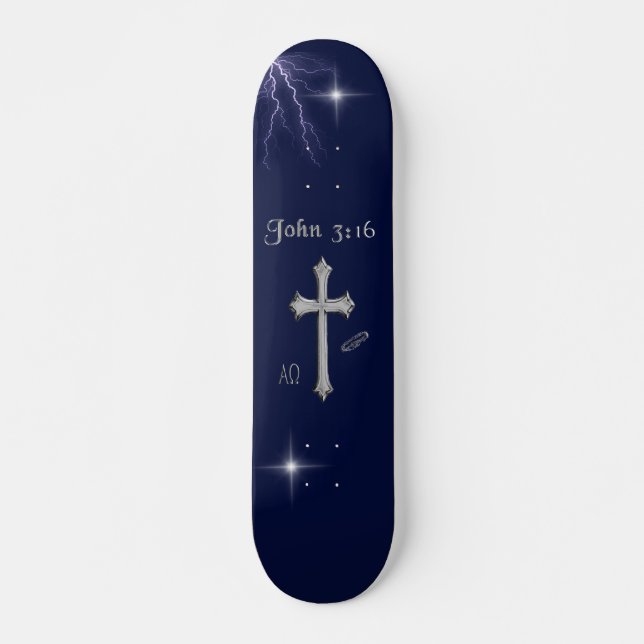 Skate John 3:16 Bible verse (Frente)