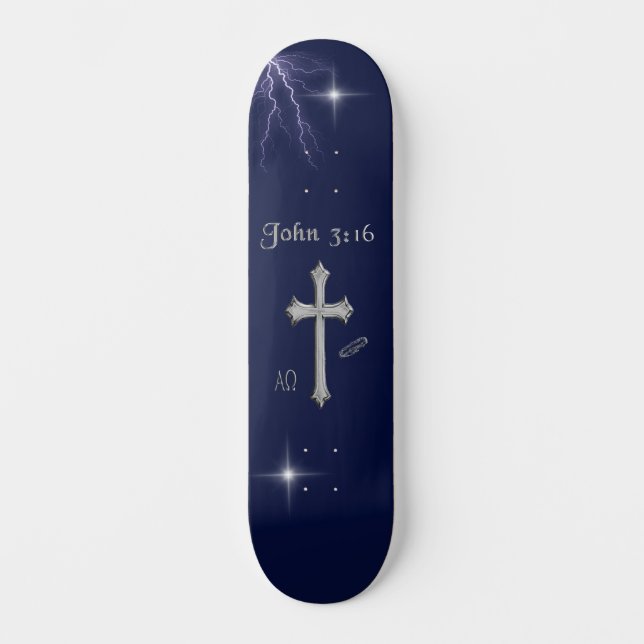 Skate John 3:16 Bible verse (Frente)