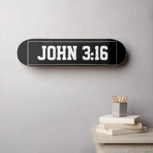 John 3:16 Cristão Simples, Negro e Branco Moderno