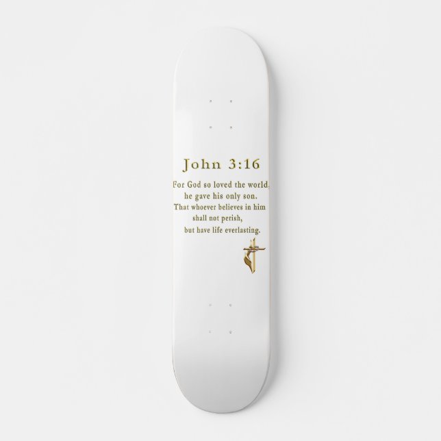 Skate John 3:16 presentes cristãos (Frente)