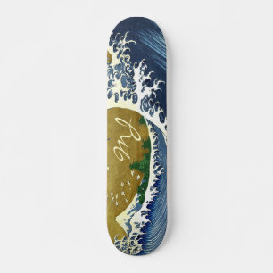 Skate Kaijo no Fuji Hokusai onda Arte em bloco Kanagawa