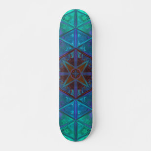 Skate Kaleidoscope Quadrado Azul e Roxo