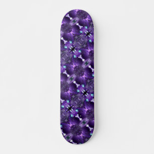 Skate Kaleidoscópio Abstrato Roxo Psicodélico Fractal