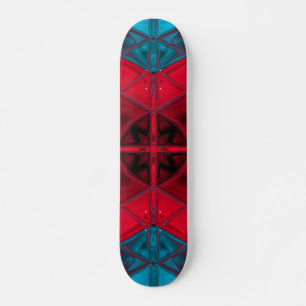 Skate Kaleidoscópio Quadrado Vermelho e Azul