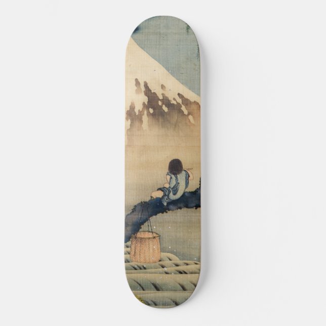Skate Katsushika Hokusai - Menino Vivendo o Monte Fuji (Frente)