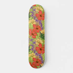 Skate Keleah Tropical Havaiano Hibisco Madeira Falsa