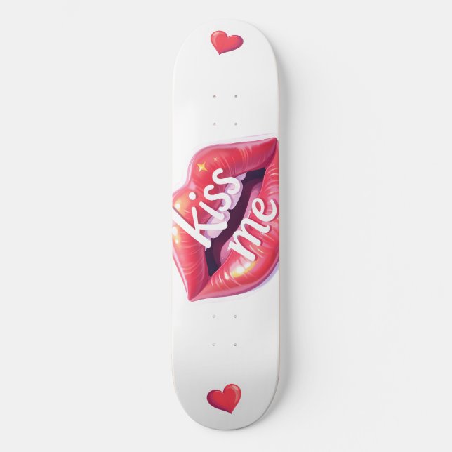 Skate Kiss Me Glossy Red Lips Art Illustration (Frente)